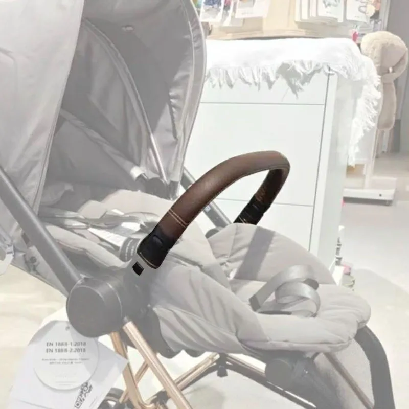 Stroller Armrest For Cybex Mios 2/3 Buggy Bumper Bar Pushchair Safety Fence Handrest With Leather Cover Baby Accessories