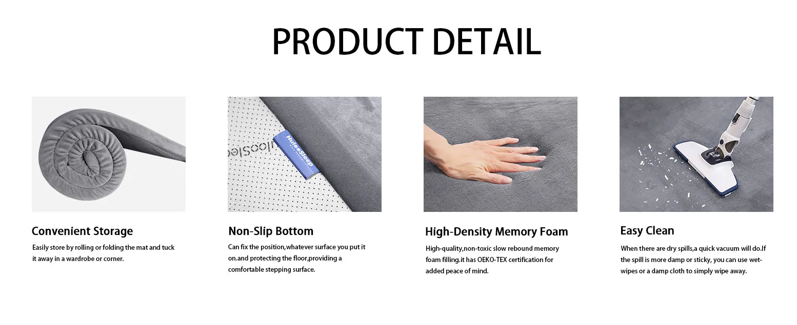 Huloosleep 4 Colors Baby Crawling Play Mats Non-Slip Thick Soft Foam Baby Activity Rug Gym Baby Carpet Mother+Kids Area Rug