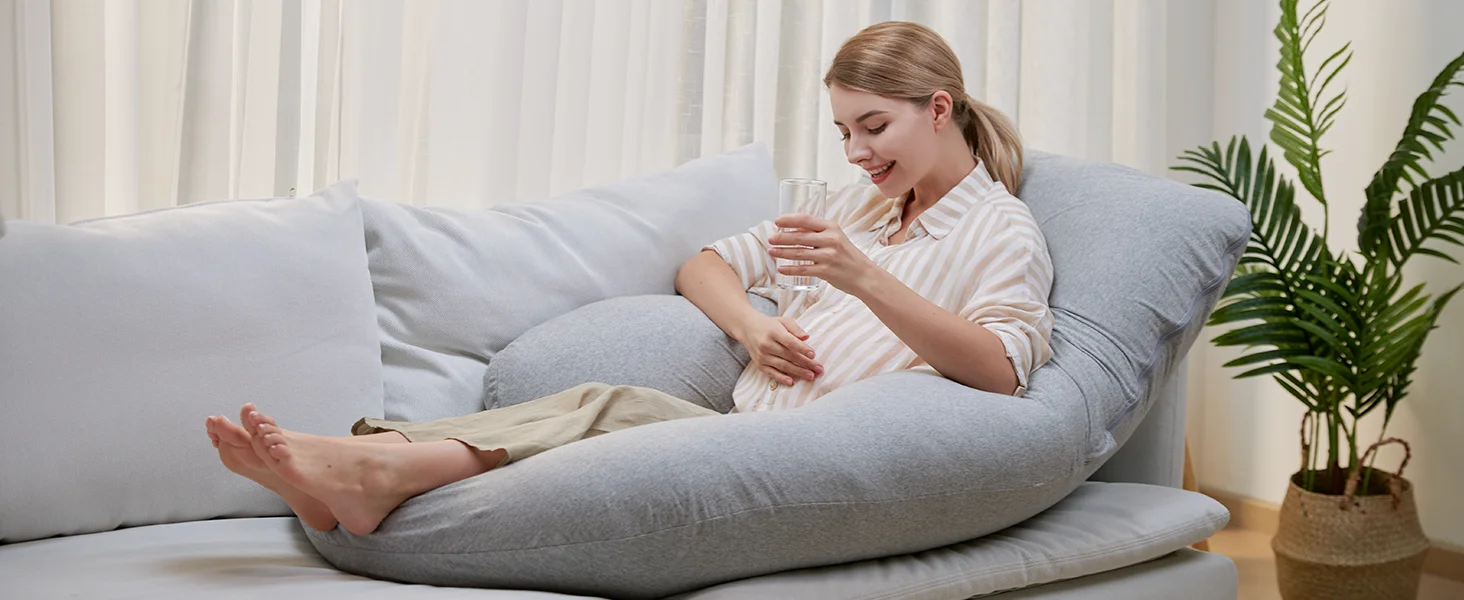 U Shaped Pregnancy Pillows with Cotton Removable Cover, Full Body Pillow Maternity Support,Must Have for Pregnant Women
