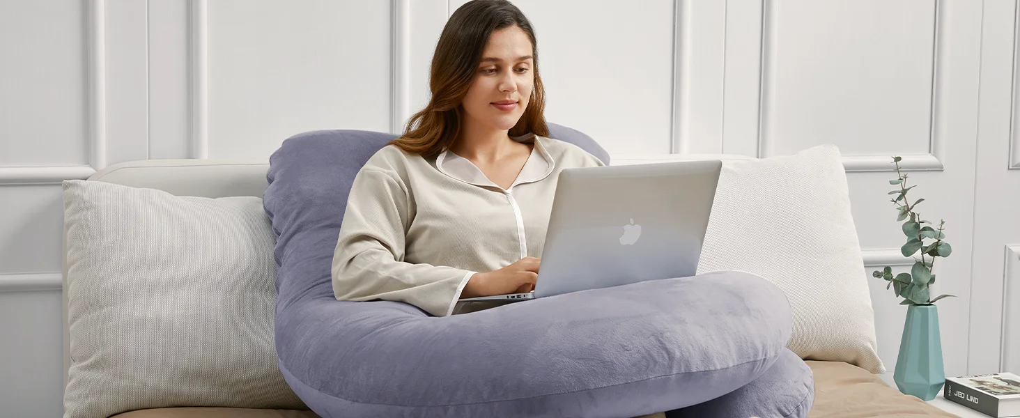 U Shaped Pregnancy Pillows with Cotton Removable Cover, Full Body Pillow Maternity Support,Must Have for Pregnant Women