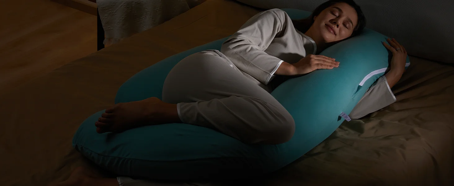 U Shaped Pregnancy Pillows with Cotton Removable Cover, Full Body Pillow Maternity Support,Must Have for Pregnant Women