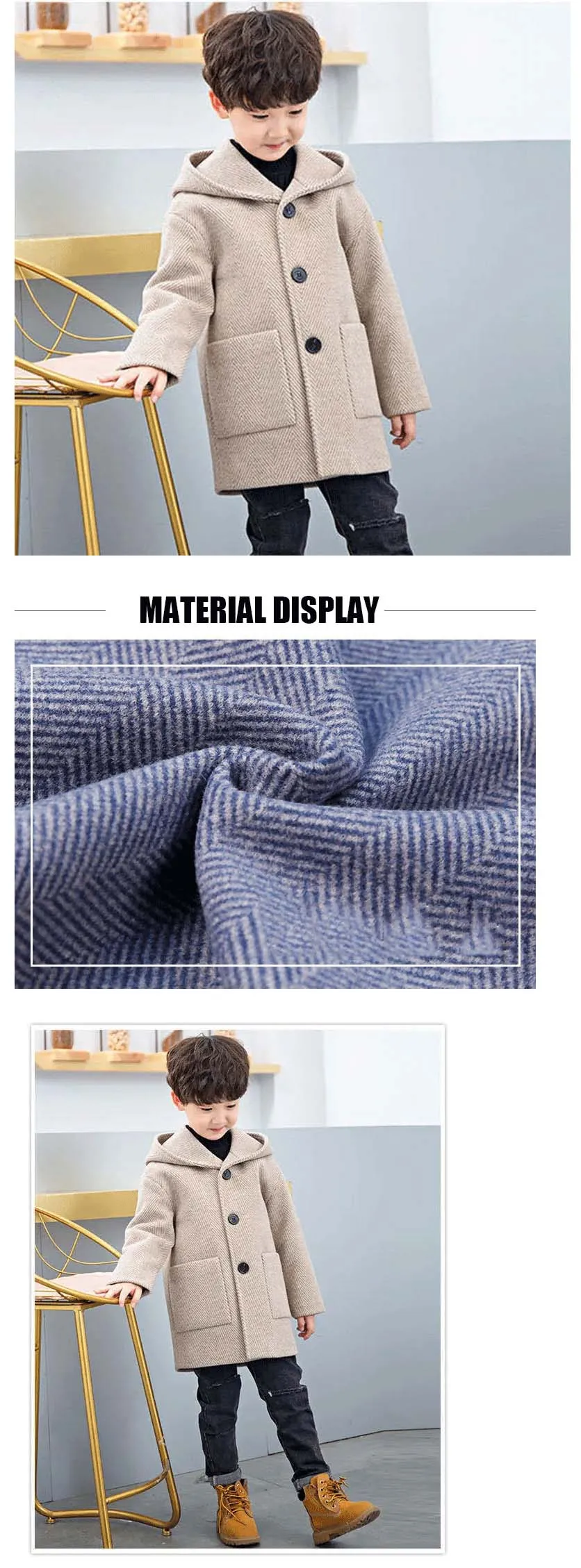 Children Boys Girls Wool Coat Jacket Outerwear 2023 Newest Thicken Plus Velvet Winter Autumn Cotton Children's Clothing Unisex