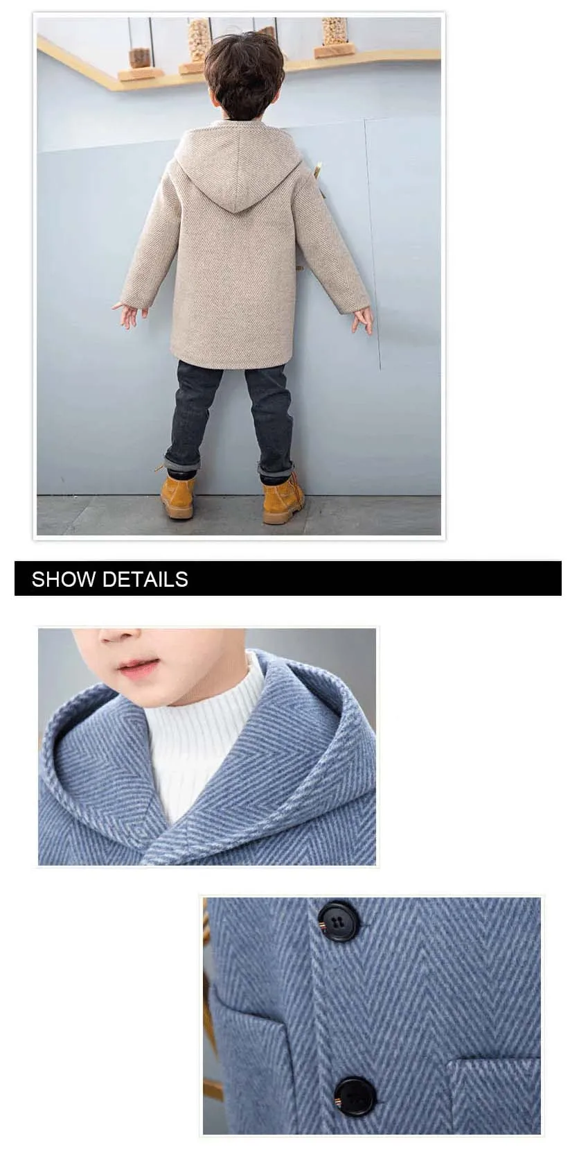 Children Boys Girls Wool Coat Jacket Outerwear 2023 Newest Thicken Plus Velvet Winter Autumn Cotton Children's Clothing Unisex