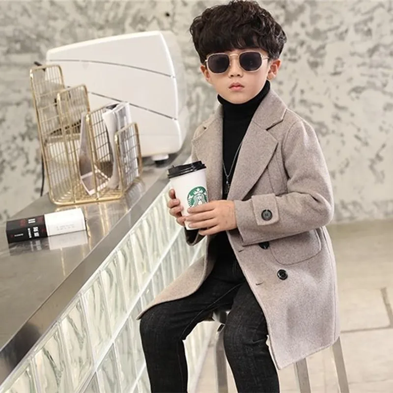 Children Boys Girls Wool Coat Jacket Outerwear 2023 Newest Thicken Plus Velvet Winter Autumn Cotton Children's Clothing Unisex