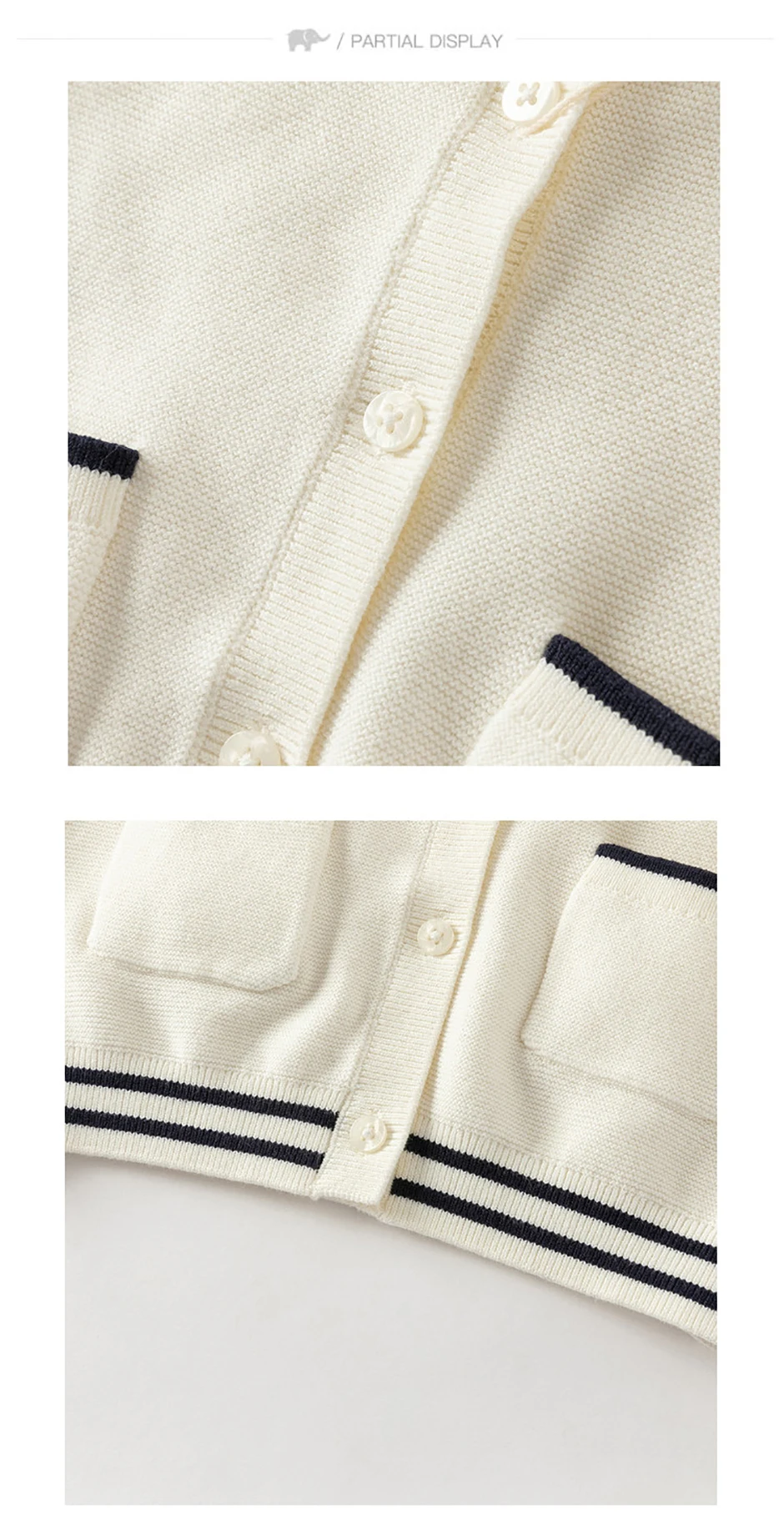 Dave Bella Girls Cardigan Sweater Autumn Spring Children Long Sleeves Sweater Knitted Tops Kids College Style Clothing DB1260283