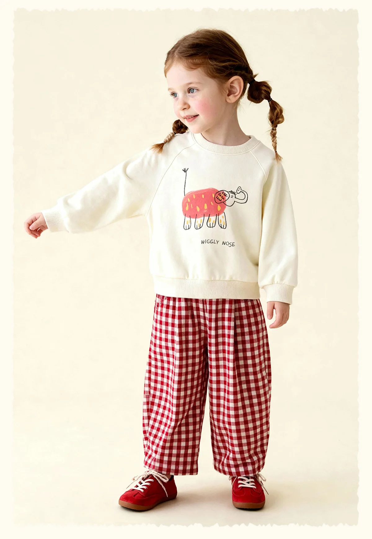 Amila Spring Children's Hoodie Round Neck Solid Color Cartoon Letter Printed Basic Versatile Daily Casual Long Sleeve Top