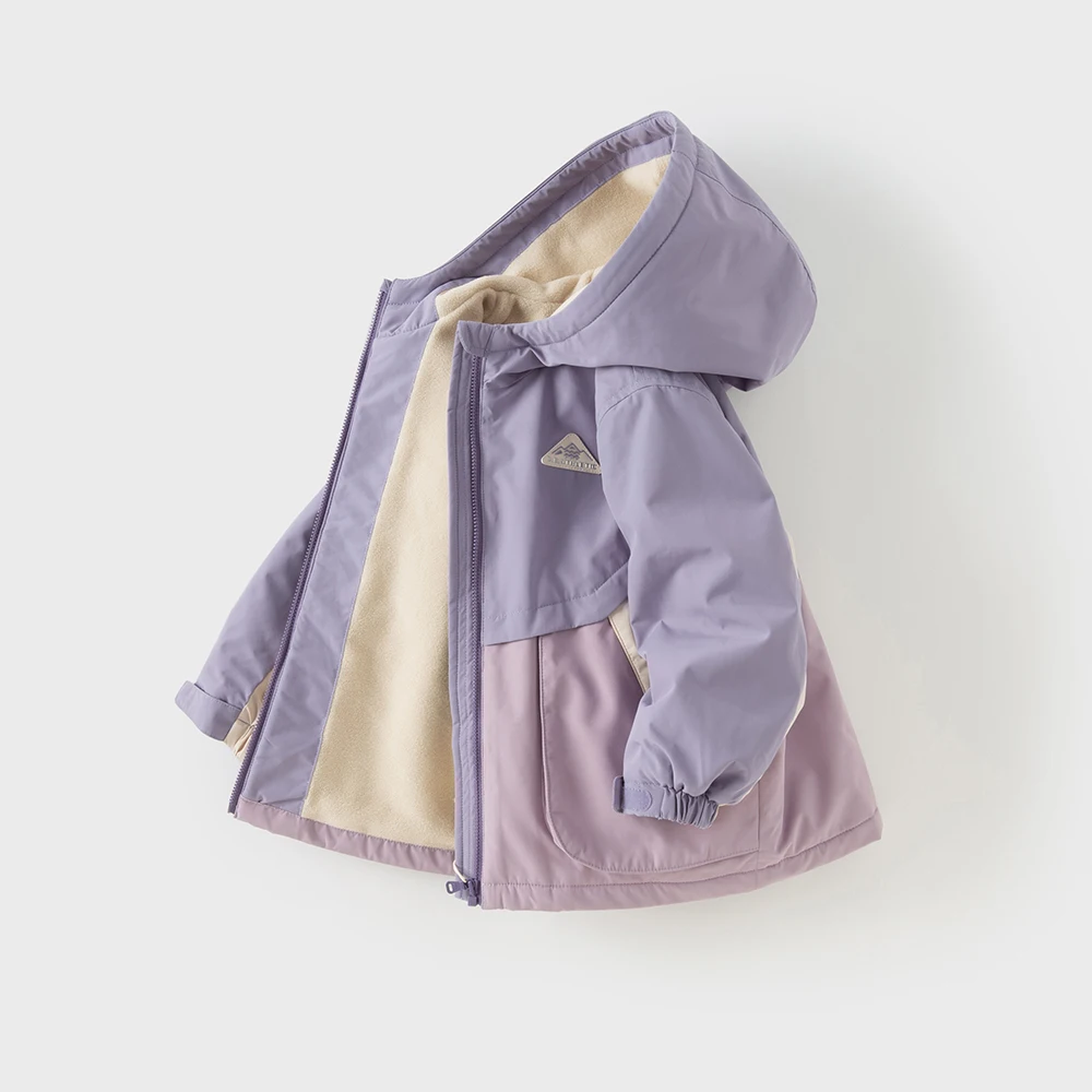 Dave Bella Boys Girls Winter Autumn Windproof Jacket Children Waterproof Hoodie Polar Fleece Outerwear Kids Clothing DB4253737