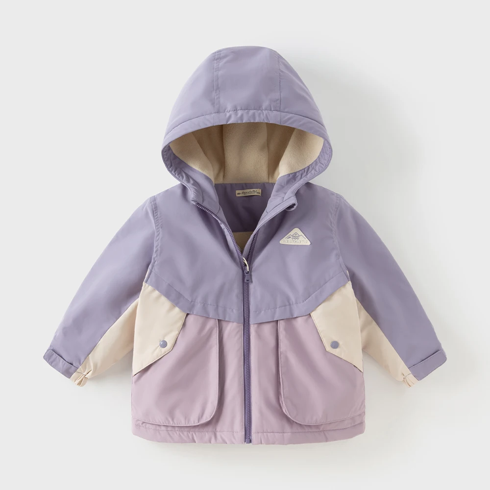 Dave Bella Boys Girls Winter Autumn Windproof Jacket Children Waterproof Hoodie Polar Fleece Outerwear Kids Clothing DB4253737