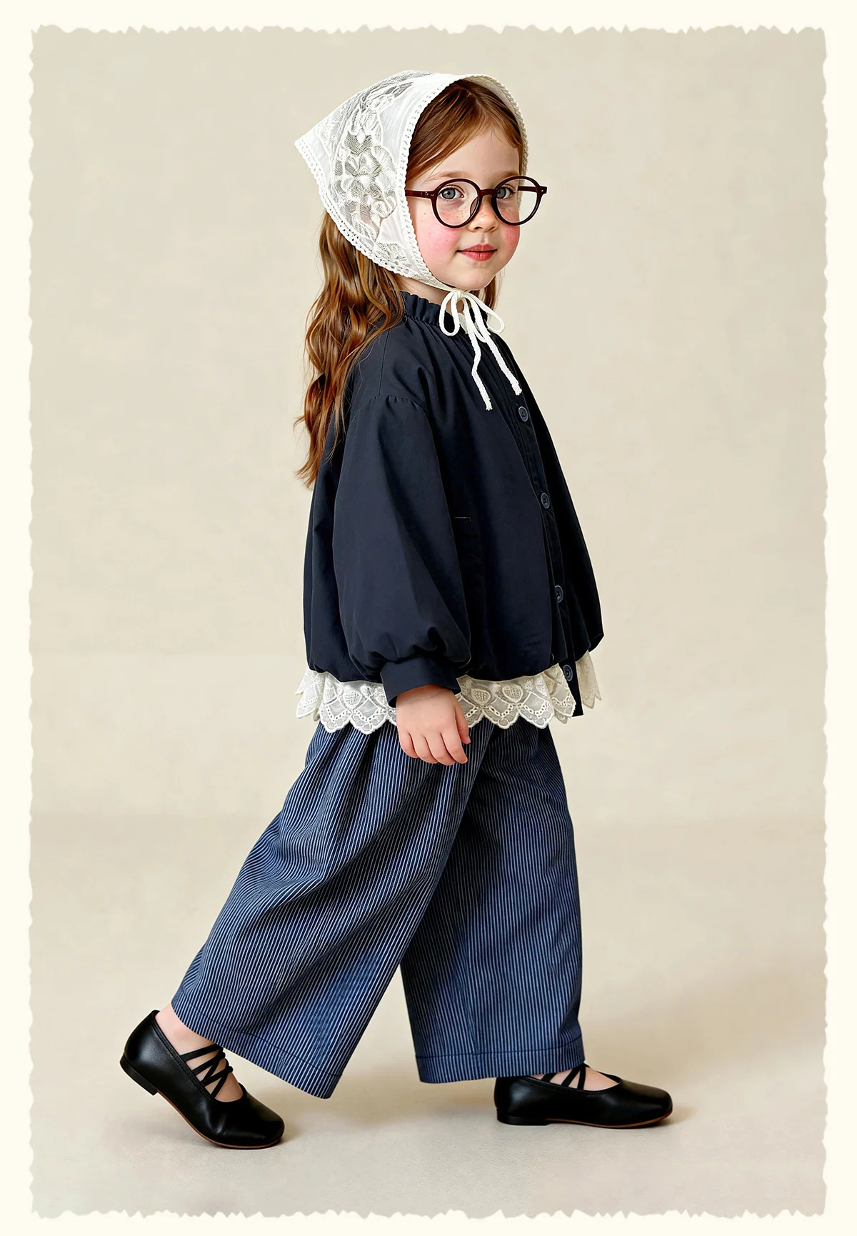 Amila Spring Girls' Coat Lace Lace Splicing Sweet Bubble Sleeves Fashionable Western Long Sleeve Children's Clothing Top