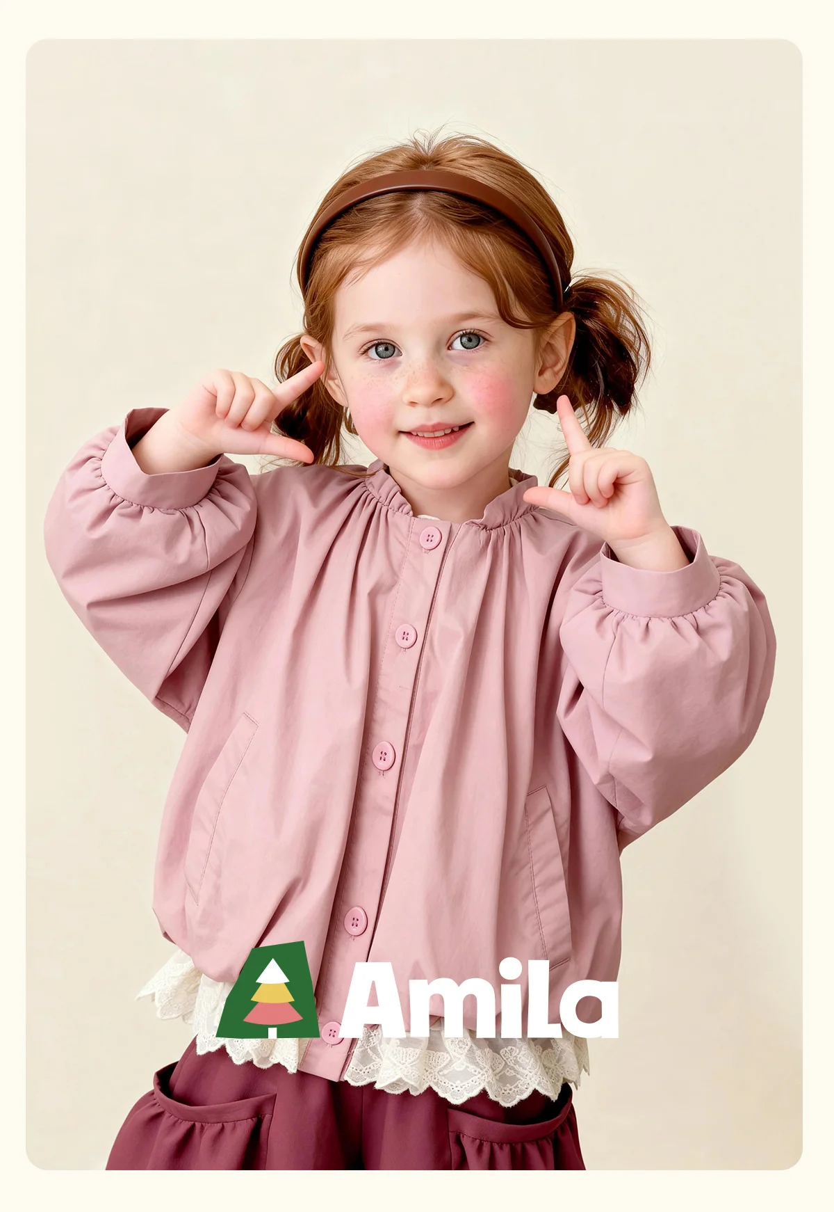 Amila Spring Girls' Coat Lace Lace Splicing Sweet Bubble Sleeves Fashionable Western Long Sleeve Children's Clothing Top