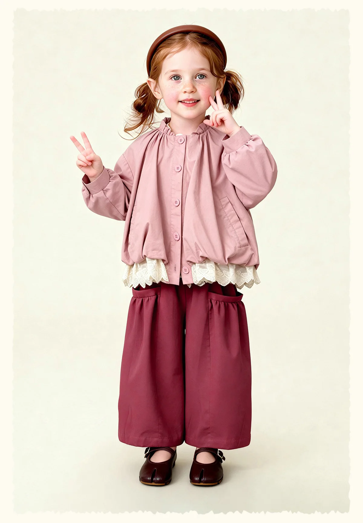 Amila Spring Girls' Coat Lace Lace Splicing Sweet Bubble Sleeves Fashionable Western Long Sleeve Children's Clothing Top