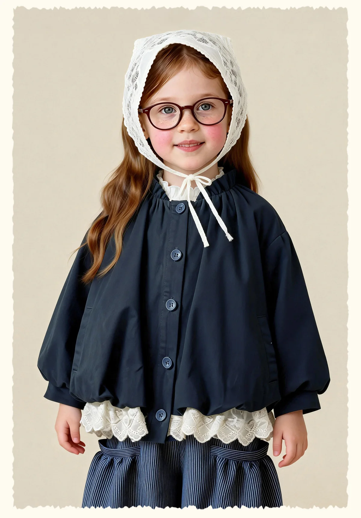 Amila Spring Girls' Coat Lace Lace Splicing Sweet Bubble Sleeves Fashionable Western Long Sleeve Children's Clothing Top