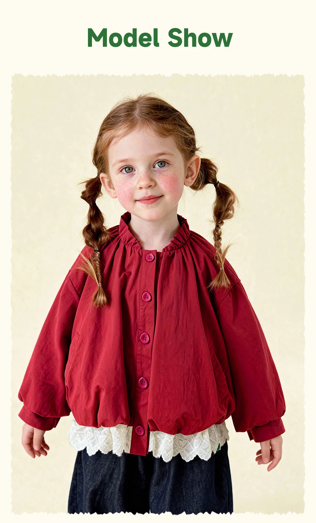 Amila Spring Girls' Coat Lace Lace Splicing Sweet Bubble Sleeves Fashionable Western Long Sleeve Children's Clothing Top