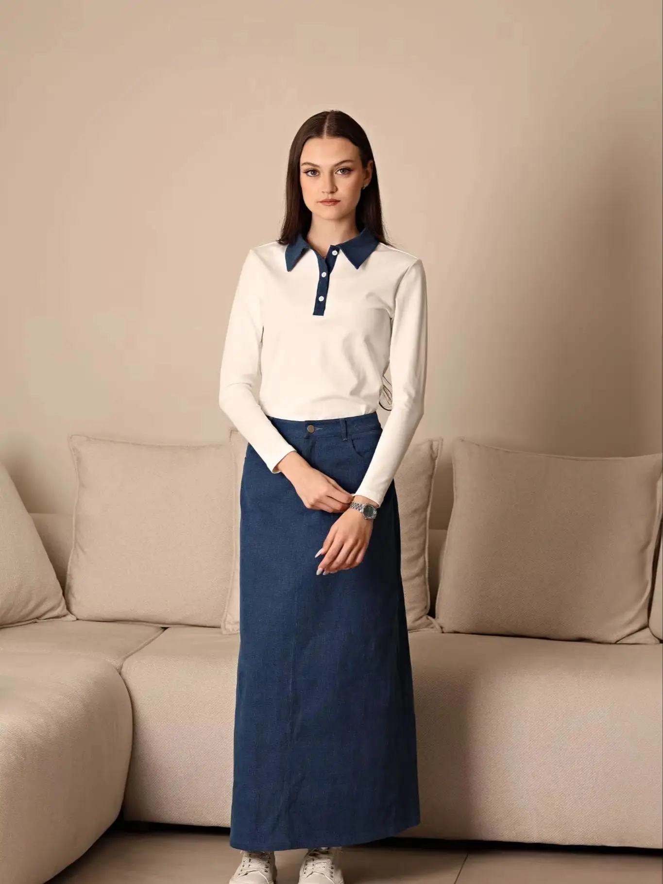 Mali's 2026 SS Women Clothes Elegant Polo Shirts Full Sleeves Boutique Top Fashion Lady Long Skirt High Quality Clothing