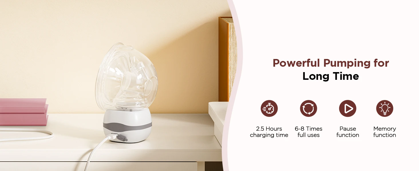 Jheppbay Electric Breast Pump BPA-Free 3 Modes & 12 Levels Hands Free Breastpump with 21/24/27 mm Flange for Breastfeeding