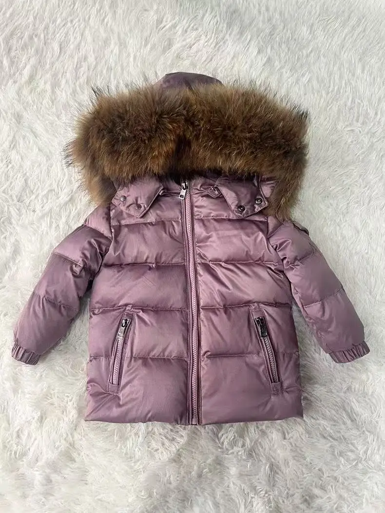 Children's Winter Thick Down Jacket Set Male and Female Baby White Duck Down Down Jacket Jacket+overalls Two-piece Set
