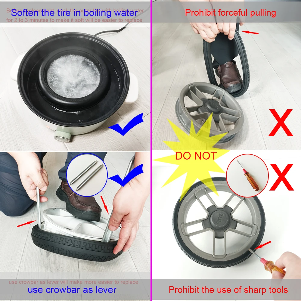 Custom Buggy Tire For Jane Muum Front Or Rear Wheel All Terrain Tyre Cover PU Tubeless Wheel Casing Baby Stroller Accessories