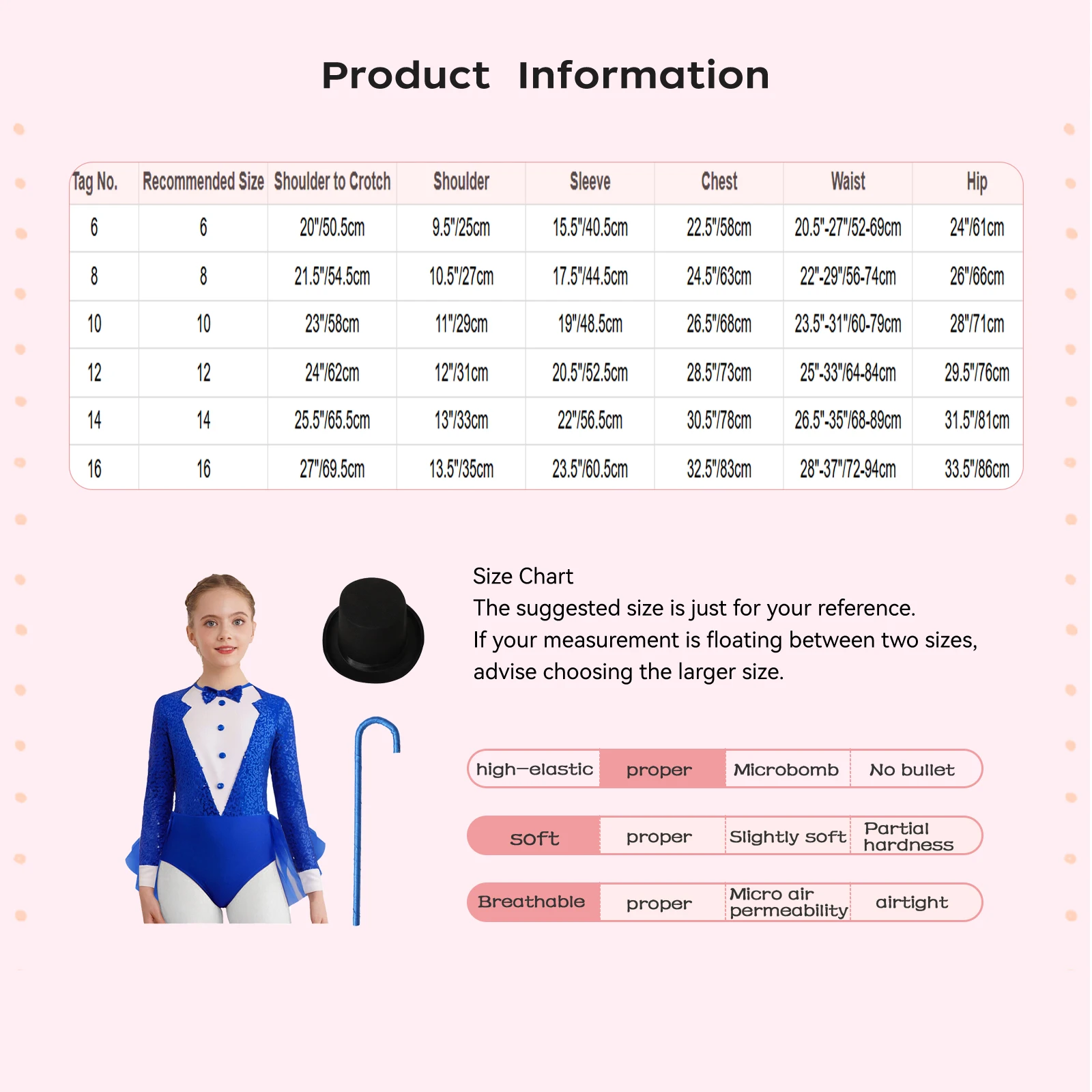 Kids Girls Sparkly Sequins Dance Outfit Magician Back Invisible Zipper Color Block Tulle Skirted Leotard with Hat And Crutch