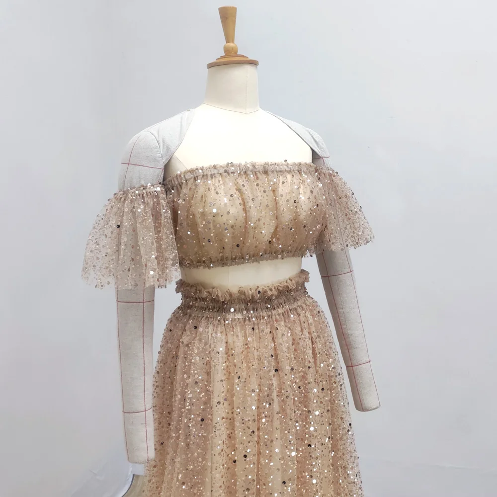 Elegant Photo Shoot Dress For Women Pearl Hard Yarn Sexy Off Shoulder Short Sleeved Dress Maternity Dresses For Baby Showers