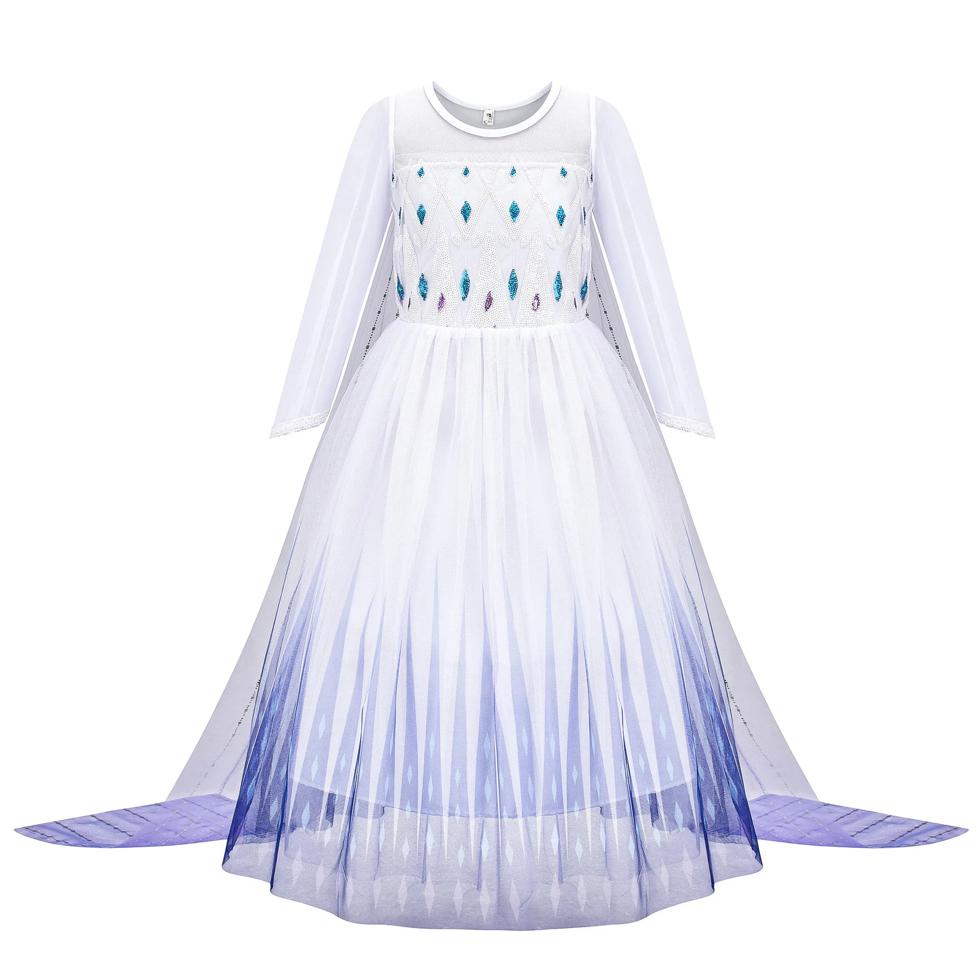 Classic Movie Elsa White Cute Lightweight Breathable Girls Princess Dress + Accessories Halloween Birthday Holiday Party Dress