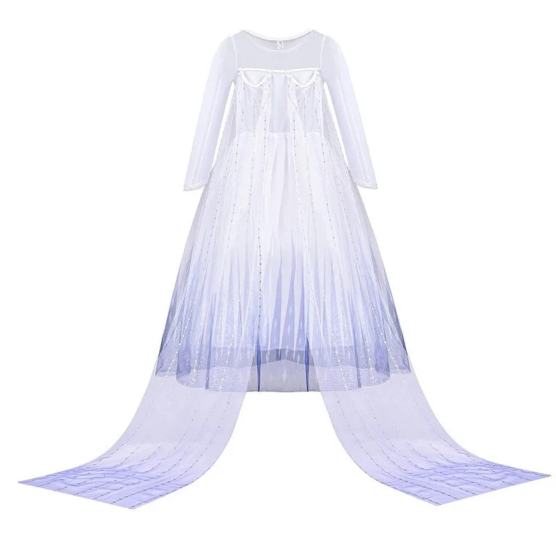 Classic Movie Elsa White Cute Lightweight Breathable Girls Princess Dress + Accessories Halloween Birthday Holiday Party Dress