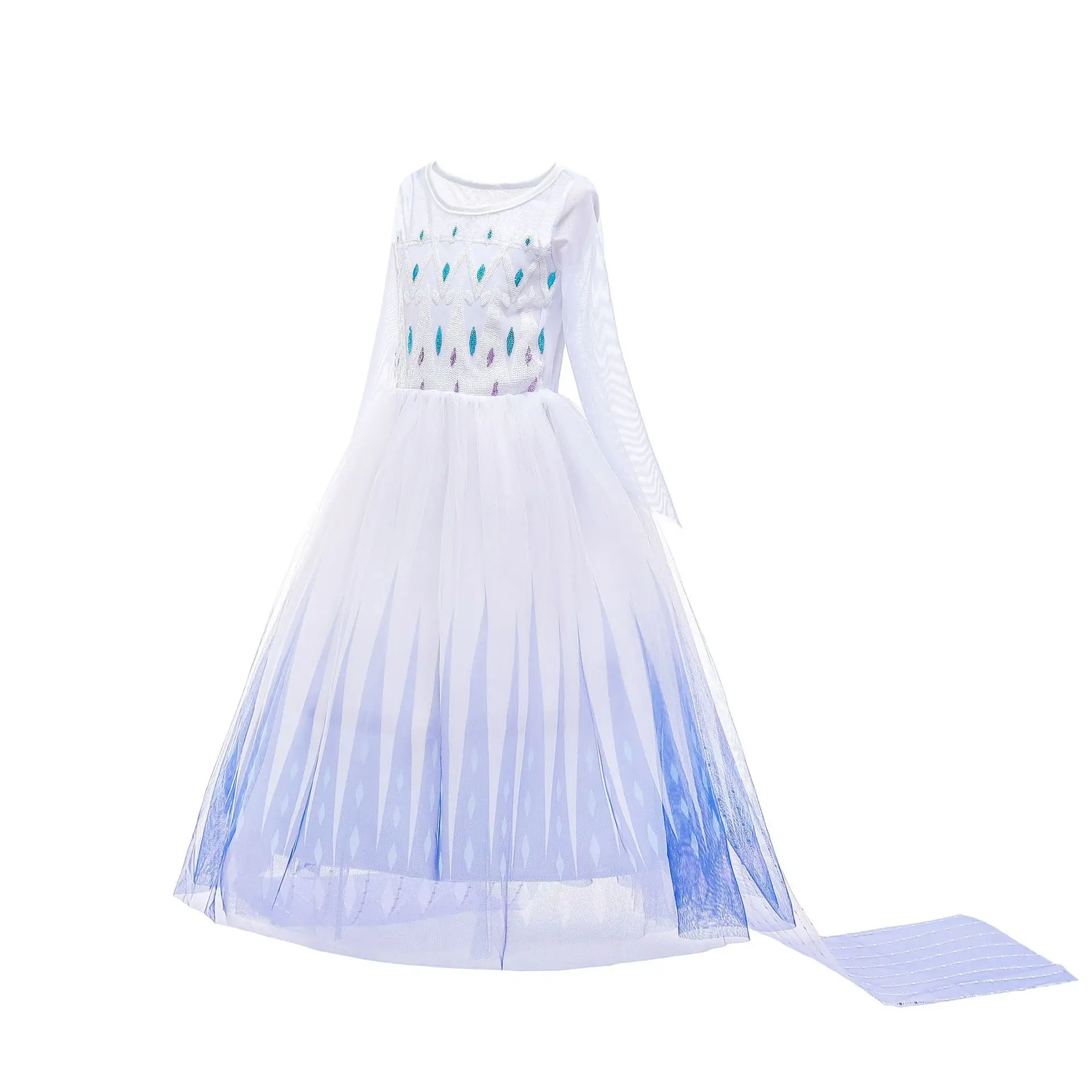 Classic Movie Elsa White Cute Lightweight Breathable Girls Princess Dress + Accessories Halloween Birthday Holiday Party Dress