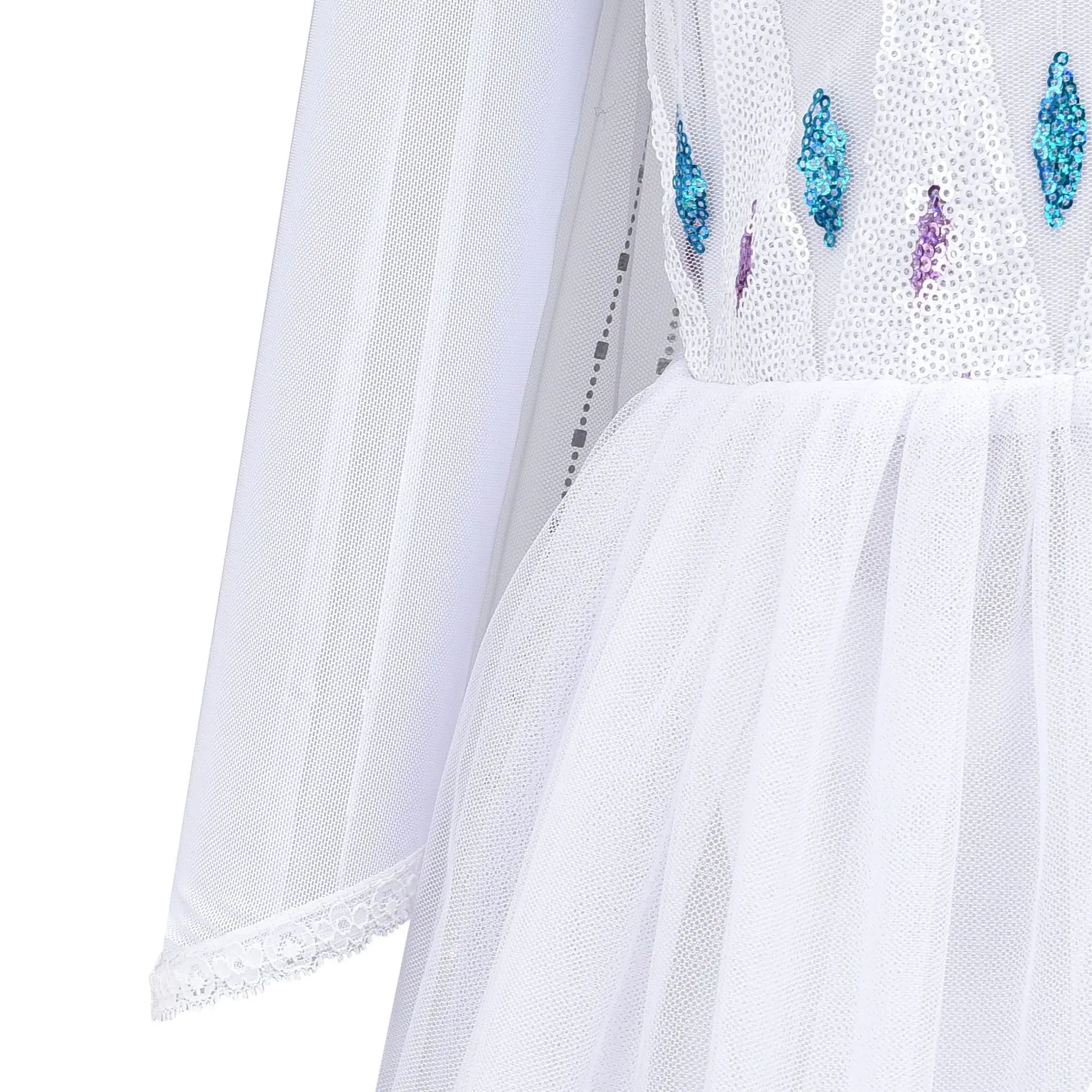 Classic Movie Elsa White Cute Lightweight Breathable Girls Princess Dress + Accessories Halloween Birthday Holiday Party Dress
