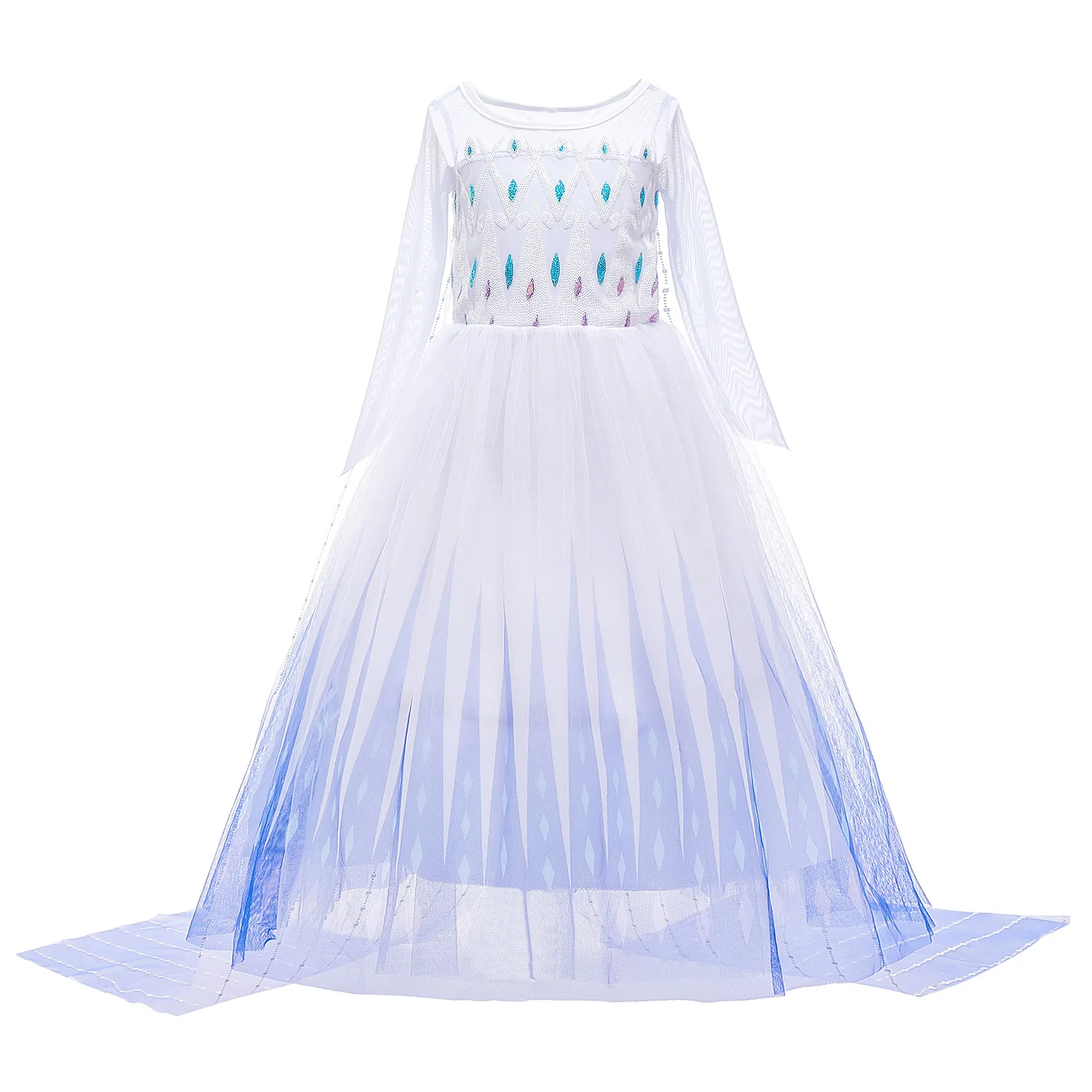 Classic Movie Elsa White Cute Lightweight Breathable Girls Princess Dress + Accessories Halloween Birthday Holiday Party Dress