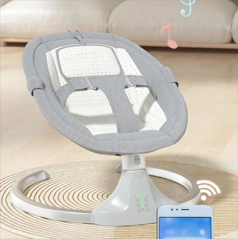 Electric Bluetooth Baby Cradle with Mosquito Net Bluetooth Music Baby Rocking Chair Multifunctional Baby Crib for Newborns 2024