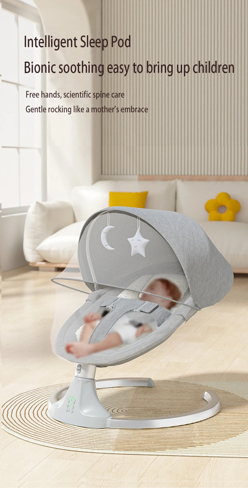 Electric Bluetooth Baby Cradle with Mosquito Net Bluetooth Music Baby Rocking Chair Multifunctional Baby Crib for Newborns 2024