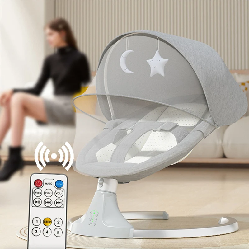 Electric Bluetooth Baby Cradle with Mosquito Net Bluetooth Music Baby Rocking Chair Multifunctional Baby Crib for Newborns 2024