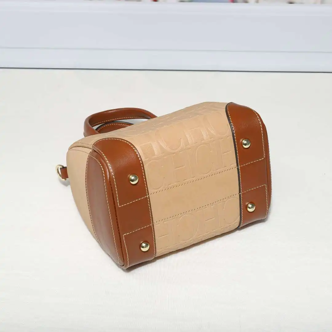 CH Women Top Handle Handbag Embossed Letter Pattern Shoulder Crossbody Bag Elegant Commuter Purse with Adjustable Strap