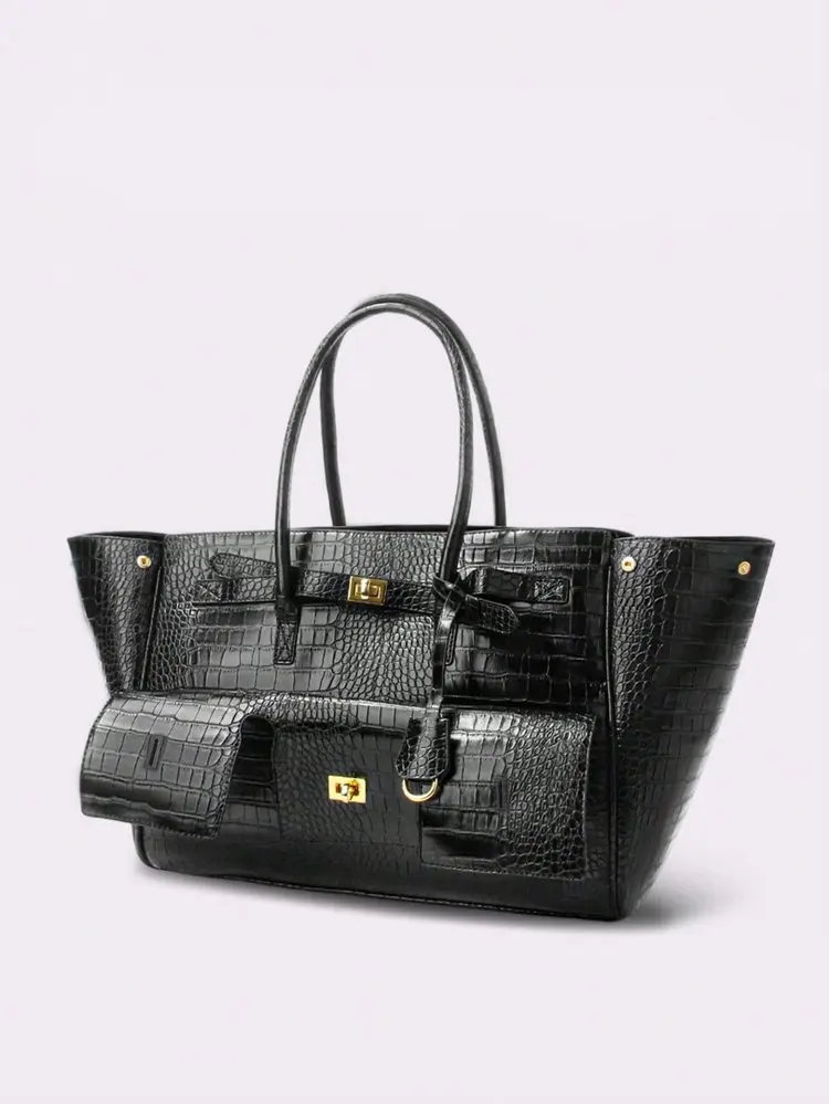 Luxury Leather Diaper Bag For Women Minimalist Design Handbag Elegant Classic Commuter Large Capacity Bag