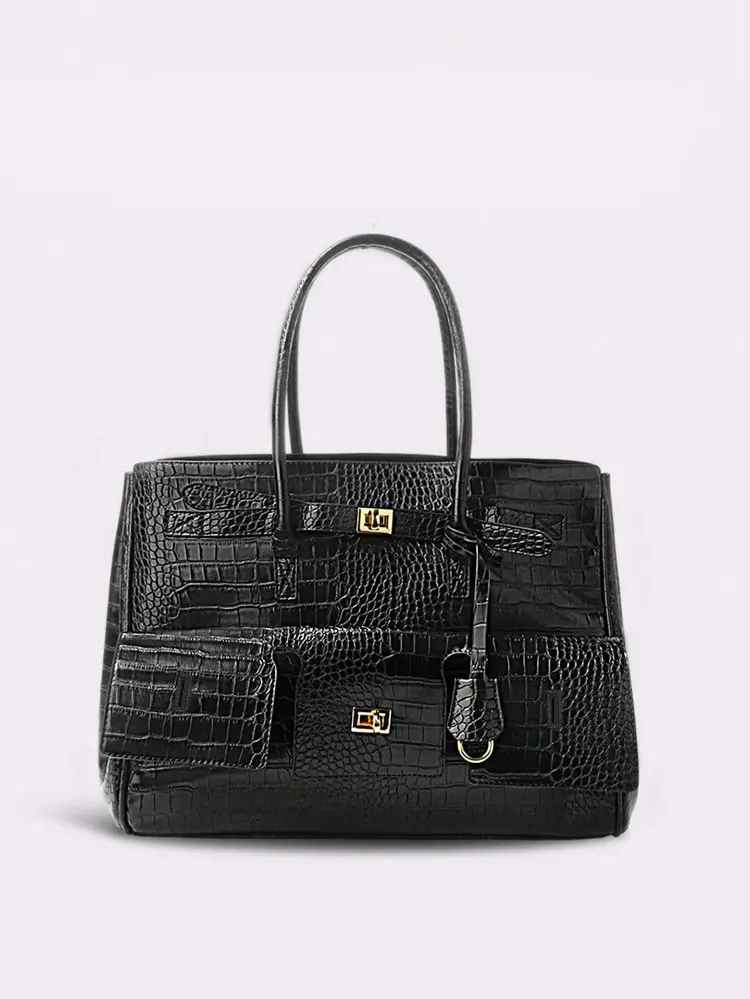 Luxury Leather Diaper Bag For Women Minimalist Design Handbag Elegant Classic Commuter Large Capacity Bag