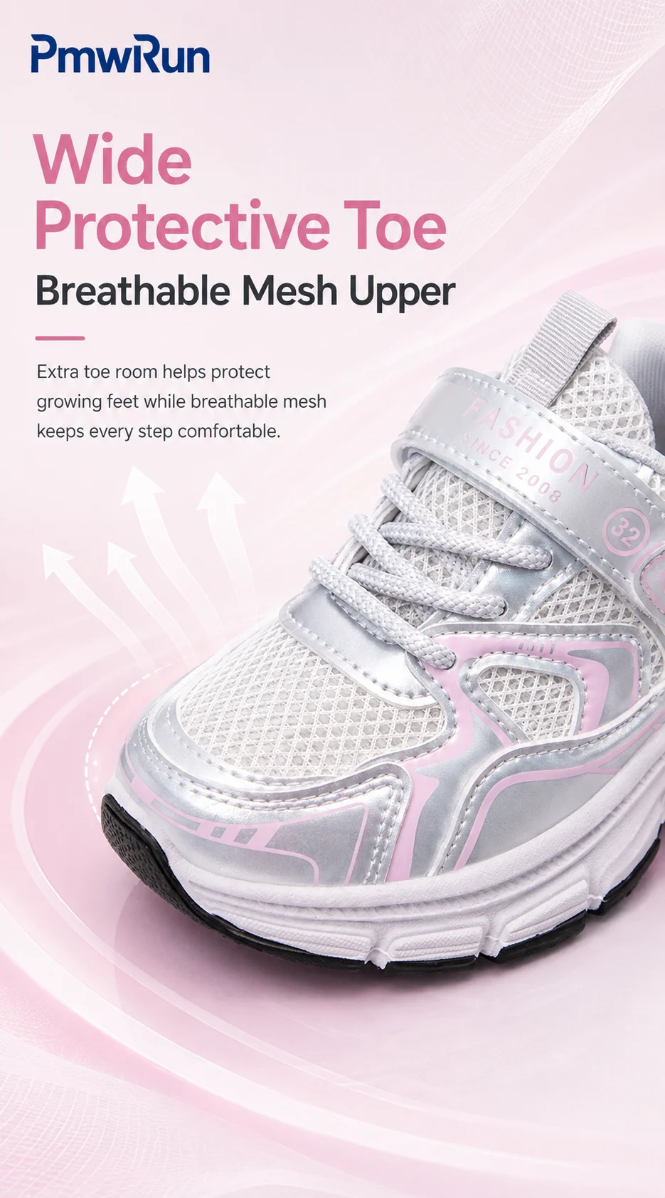 PU Leather Sport Shoes For Children Trend Fashion Teenager Kid's Sneakers Anti-slippery Breathable Boy's Girl's Running Footwear