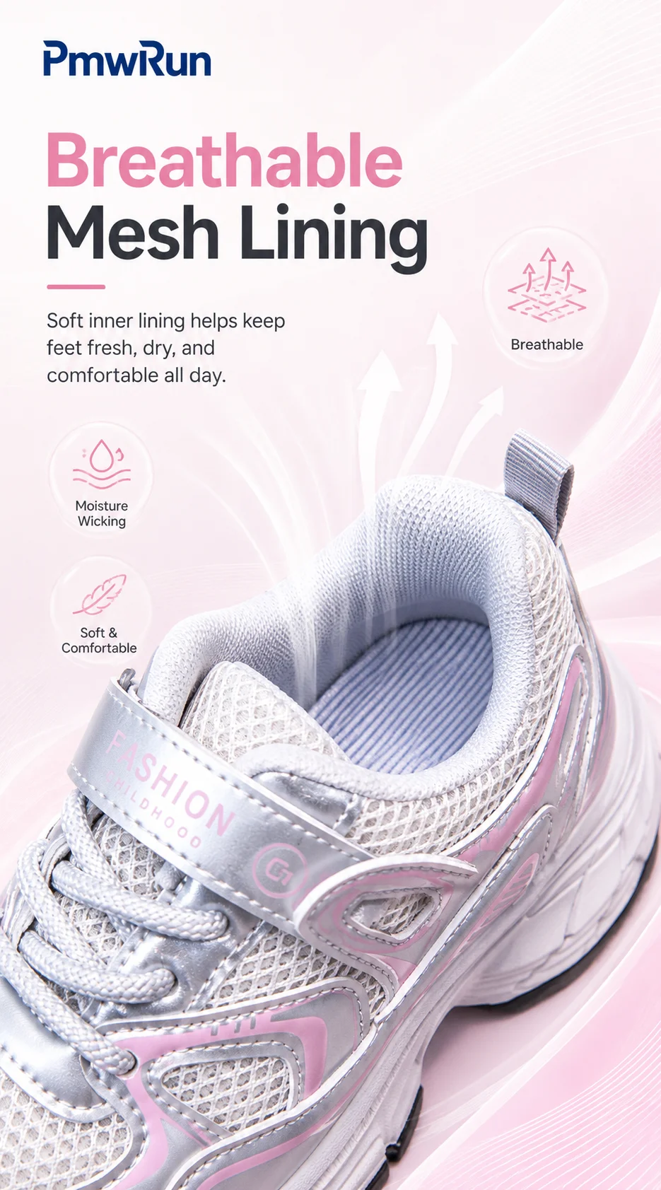 PU Leather Sport Shoes For Children Trend Fashion Teenager Kid's Sneakers Anti-slippery Breathable Boy's Girl's Running Footwear