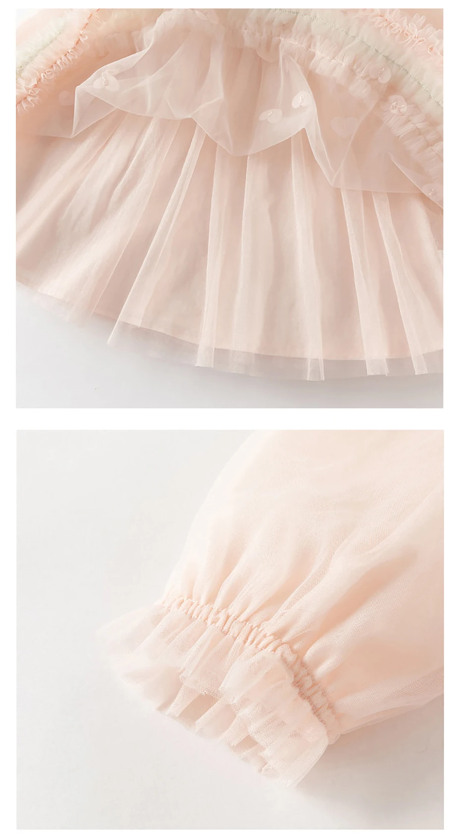 Dave Bella Children Princess Mesh Dress Girls Spring Long Sleeve Elegant Dress Sweet Outdoor Party Clothes DB1260591/DB1261889