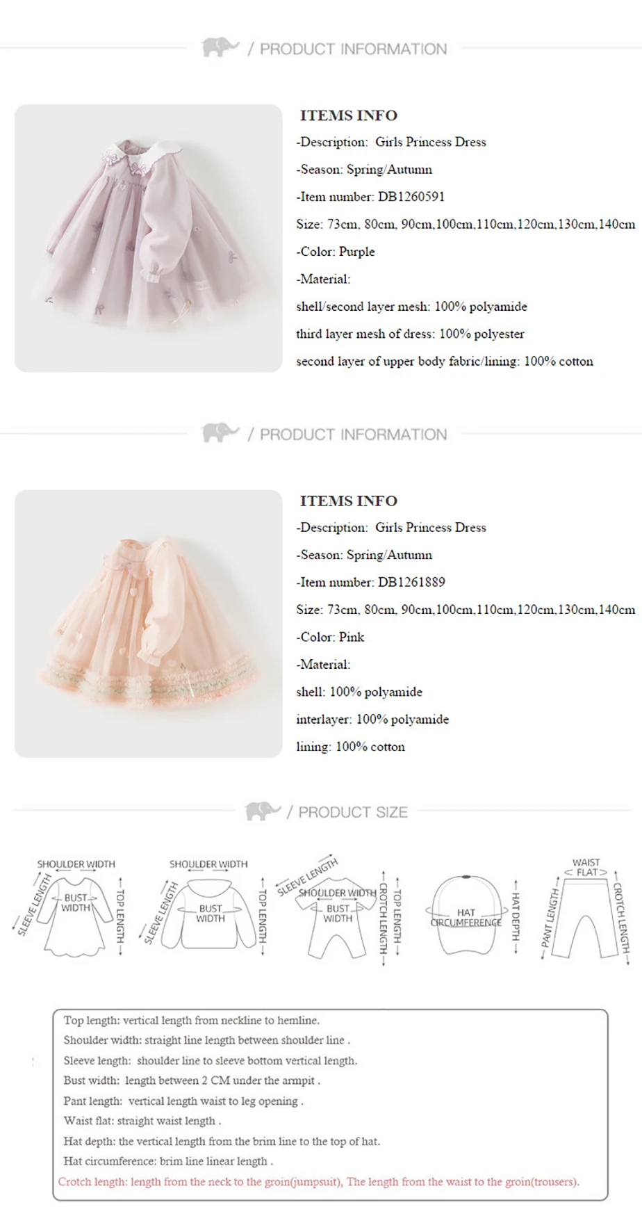 Dave Bella Children Princess Mesh Dress Girls Spring Long Sleeve Elegant Dress Sweet Outdoor Party Clothes DB1260591/DB1261889