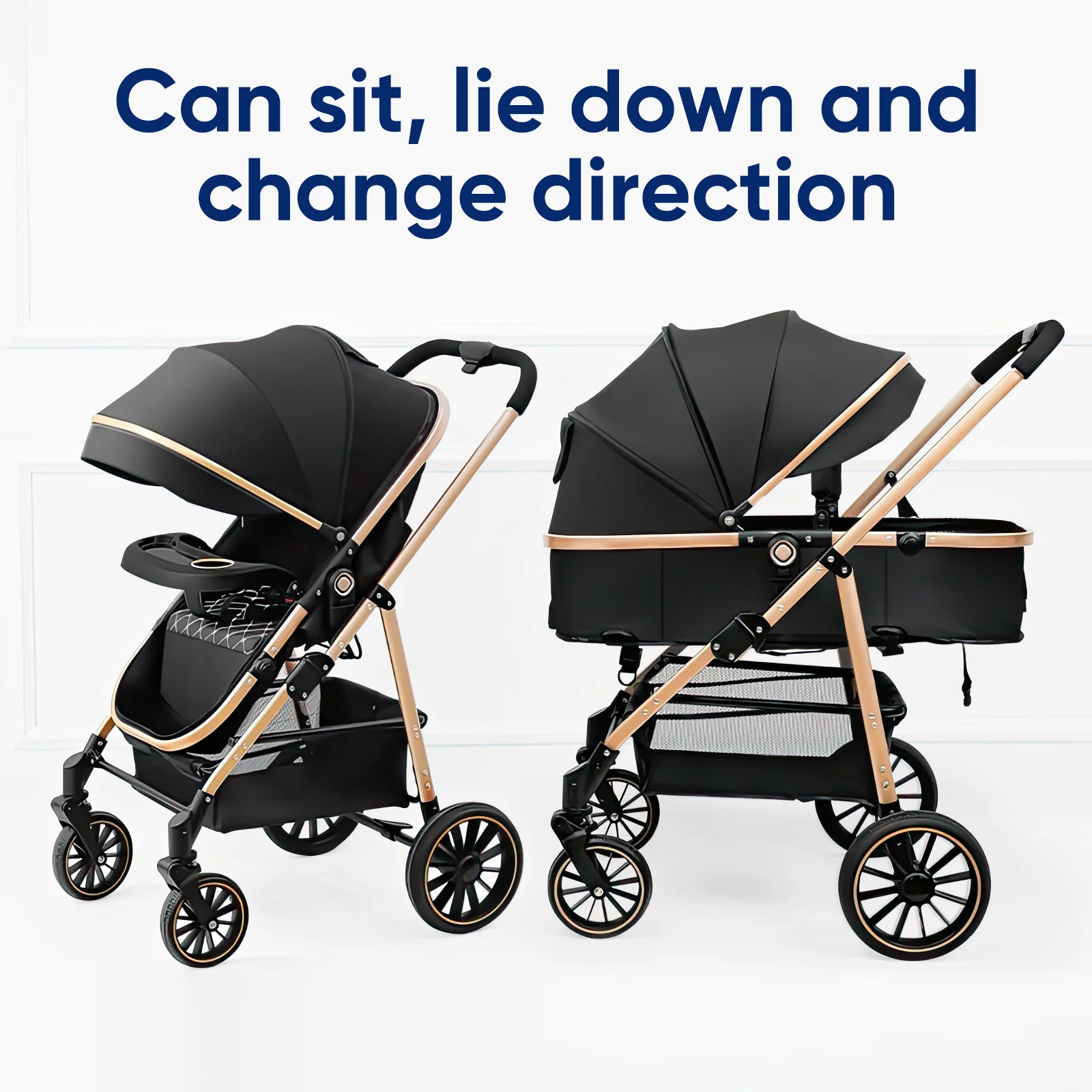 OWJHE Lightweight stroller strollers for baby baby pram with four wheels travel stroller high landscape fold stroller stroller