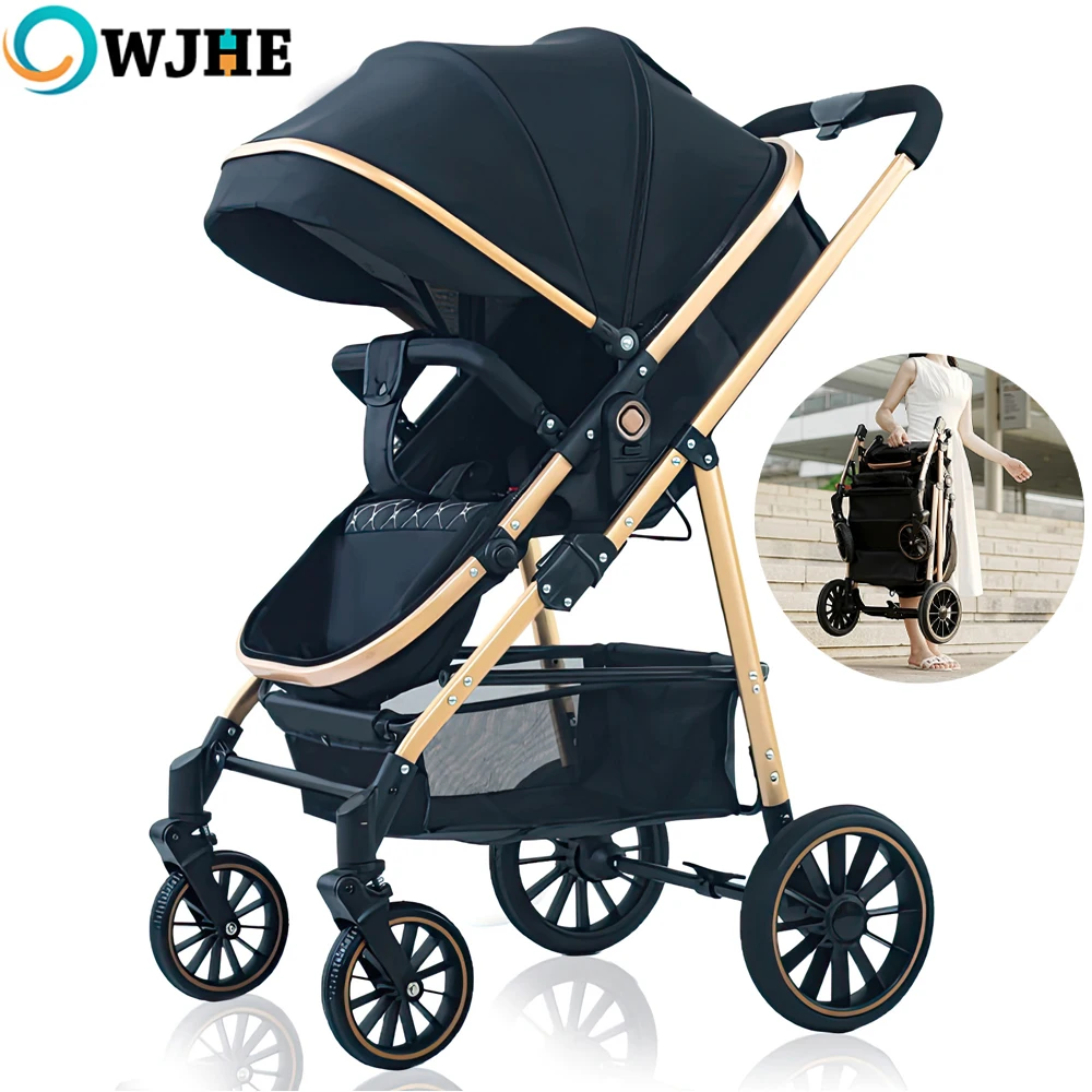 OWJHE Lightweight stroller strollers for baby baby pram with four wheels travel stroller high landscape fold stroller stroller