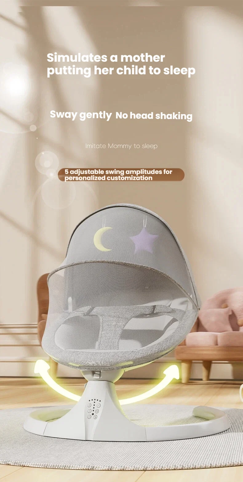 Baby Cradle Baby Chair with Mosquito Net Multi Functional Smart Swing Bed Safety and Comfortable
