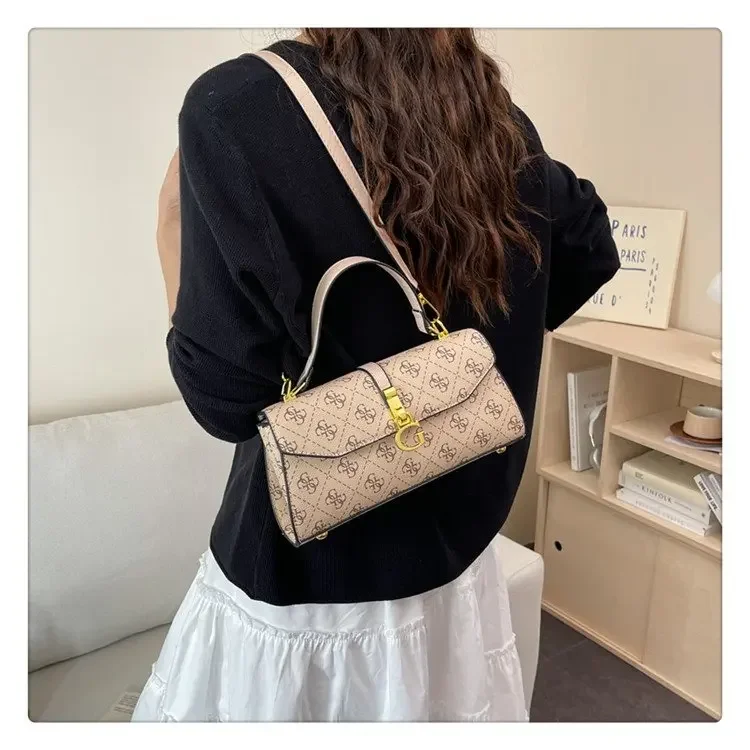 Famous fashion design women's shoulder bag, classic decorative pattern crossbody bag, modern trendy handbag