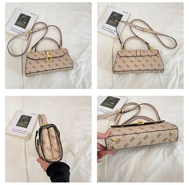 Famous fashion design women's shoulder bag, classic decorative pattern crossbody bag, modern trendy handbag