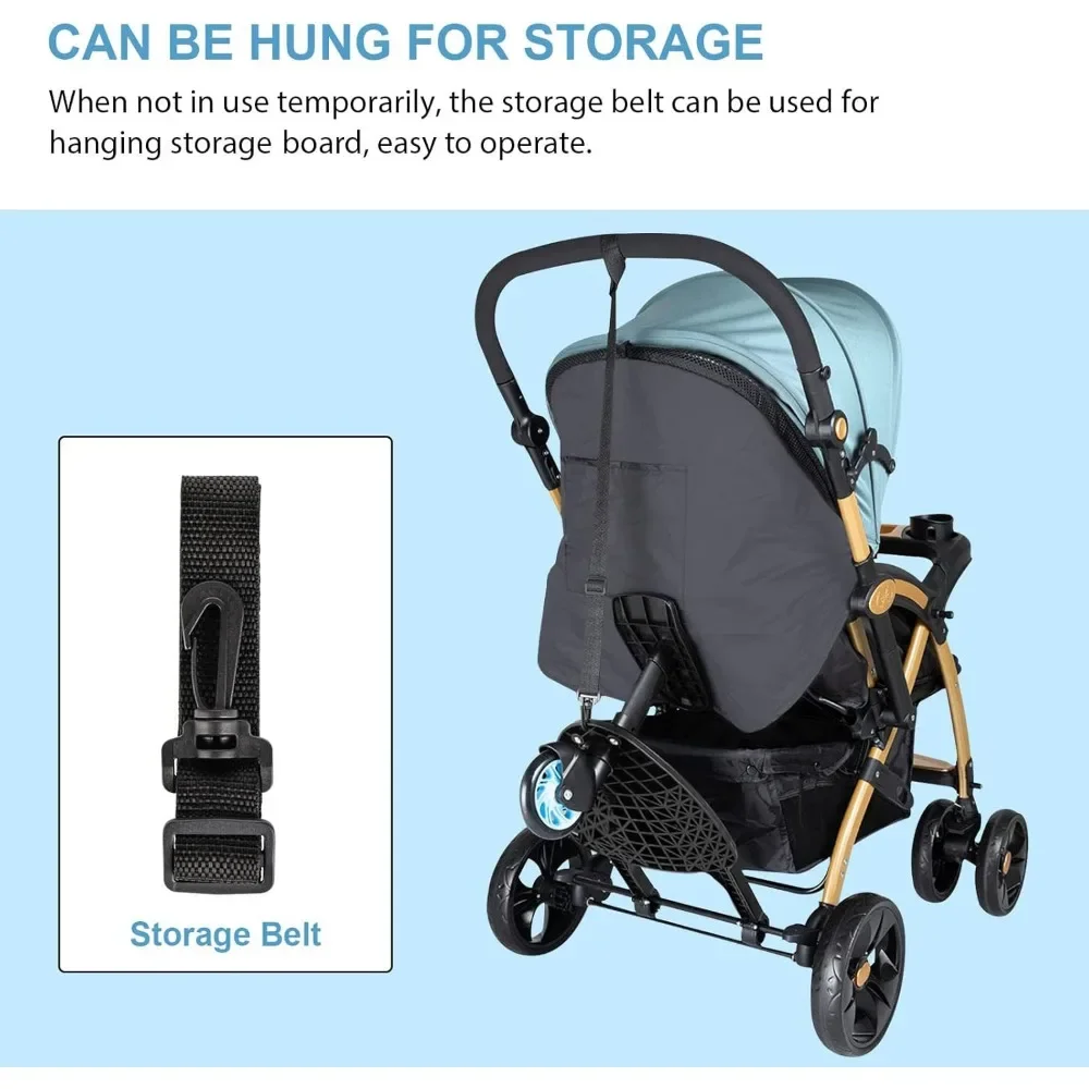 1PCS Universal Stroller Board Buggy Board with Detachable Seat, Stroller Glider Board Suitable for Most Brands of Strollers, Stroller Standing Board