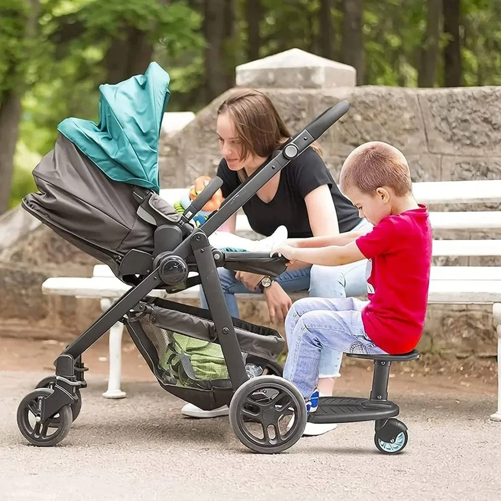 1PCS Universal Stroller Board Buggy Board with Detachable Seat, Stroller Glider Board Suitable for Most Brands of Strollers, Stroller Standing Board