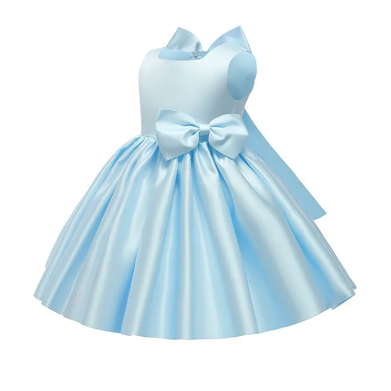 1 2 3 4 5 6 7 8 Years Bow Girls Dress Birthday Party Baby Baptism Dress For Girls Princess Christmas Costume Infants Vestidos