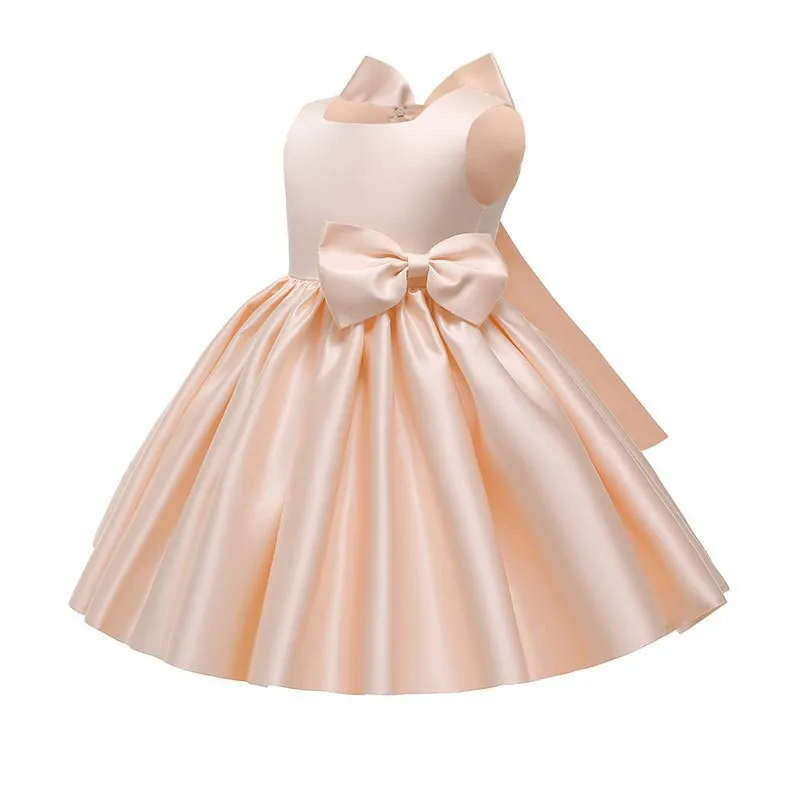 1 2 3 4 5 6 7 8 Years Bow Girls Dress Birthday Party Baby Baptism Dress For Girls Princess Christmas Costume Infants Vestidos