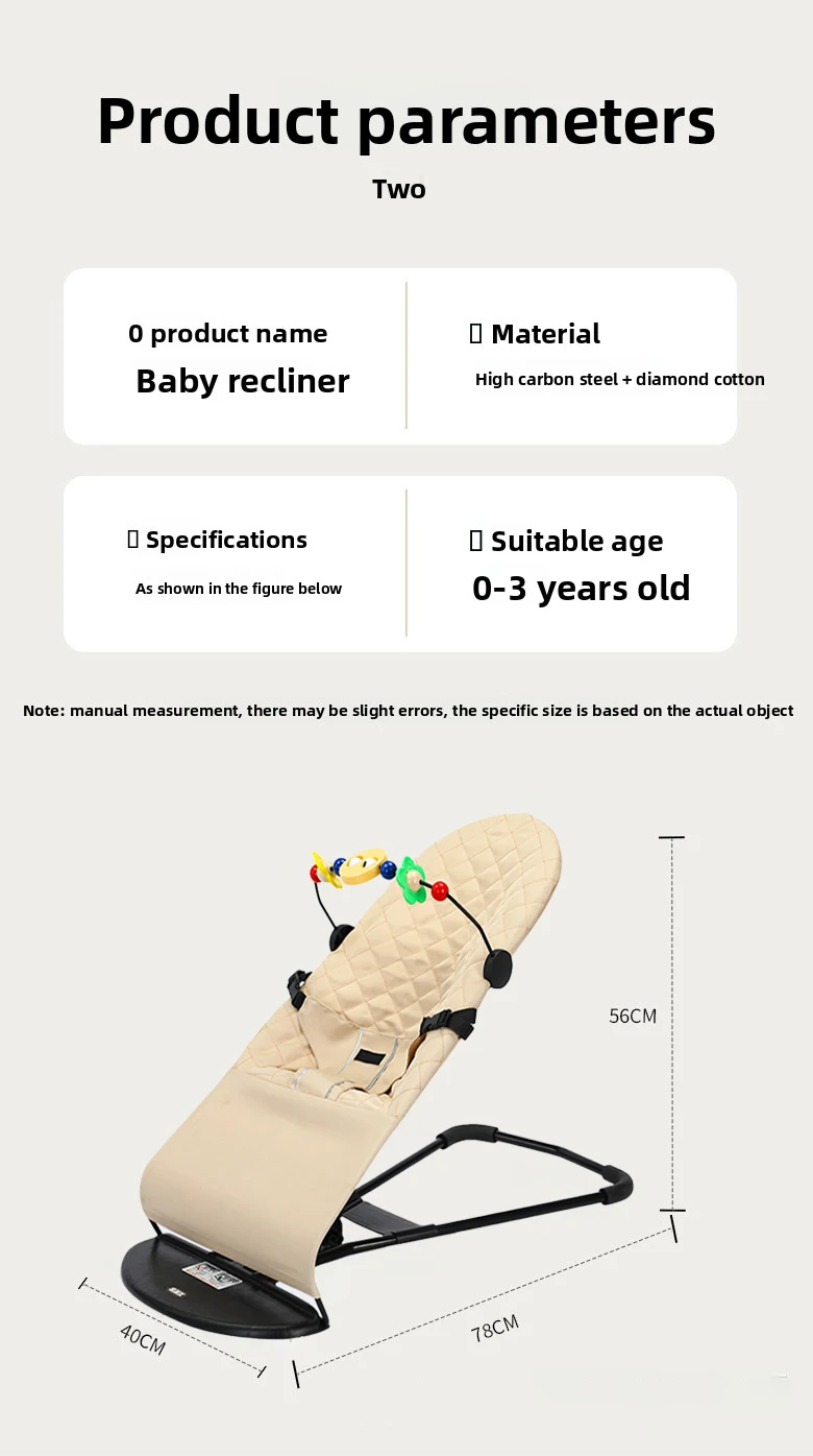 Baby Bouncer 3-in-1 Rocker and Recliner for Newborns to Toddlers, Natural Swing Ergonomic Infant Rocking Chair with 3-Point Safety Belt, Detachable Washable Cotton Cover, Compact Foldable Storage