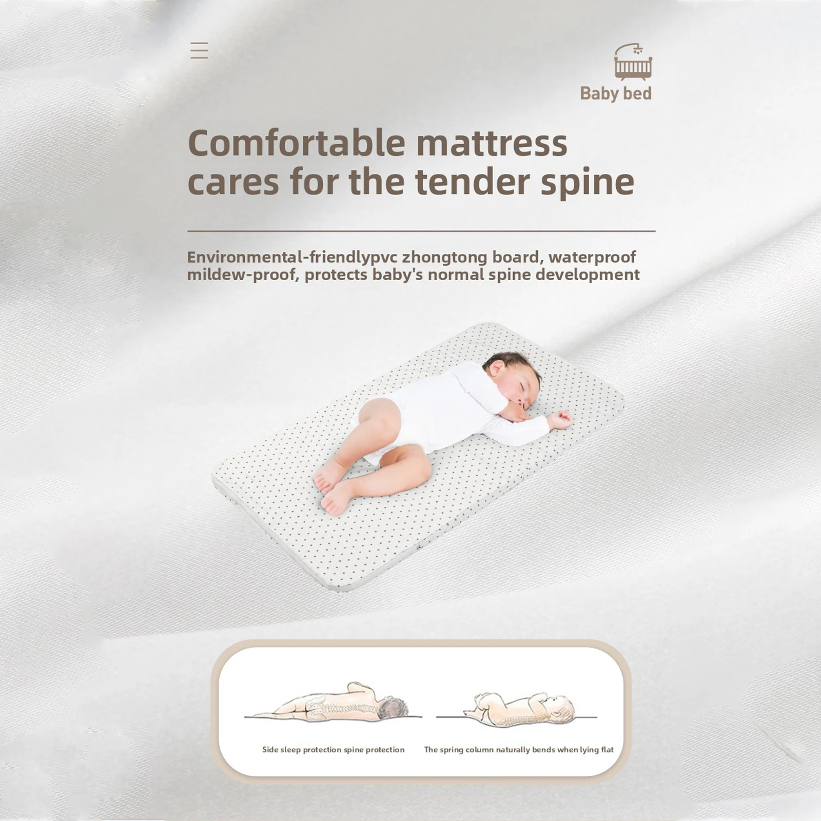 Baby Crib Foldable Portable Non Electric with Adjustable Height and Breathable Mesh Bedside Bassinet Rocking Cradle for Newborn Infant Sleep with Mattress Mosquito Net Wheels Manual Rocking Nursery Bedroom Travel Essential