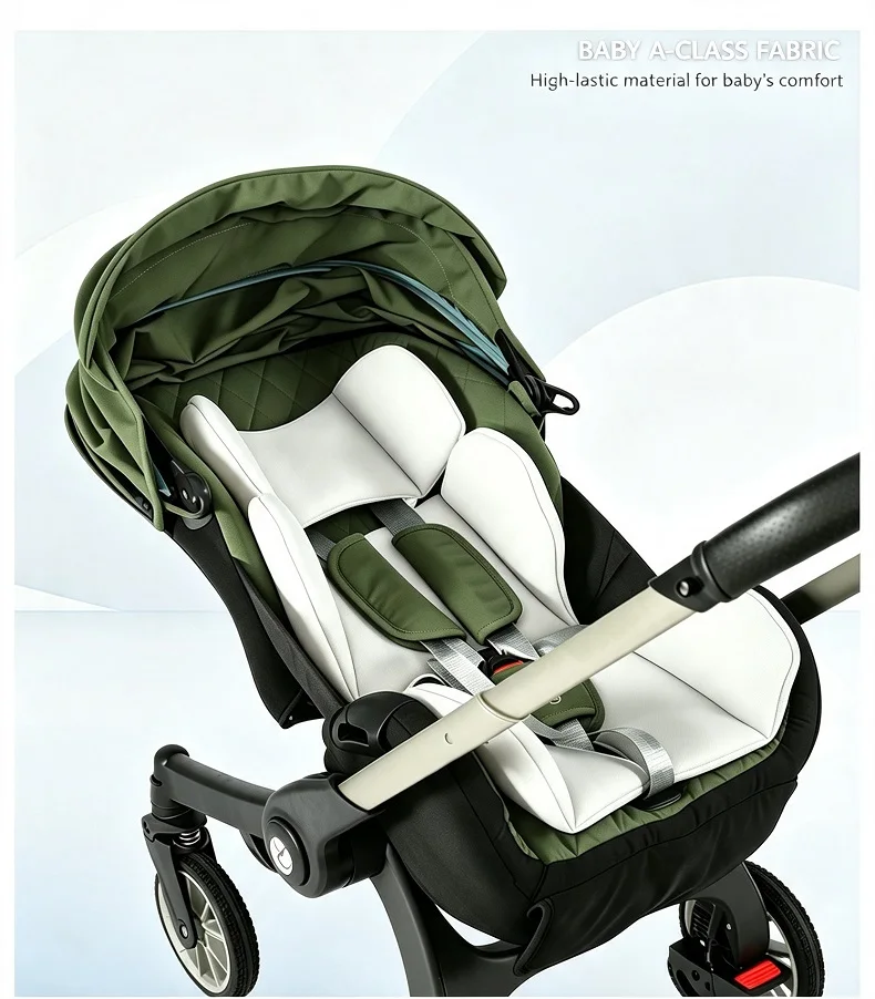 Lightweight Versatile Baby Pushchair With Fully Flat Reclining Backrest, Quick One-Hand Folding Design, Height Adjustable Handlebar And Effective Shock Absorbing System For Daily Family Outdoor Walks